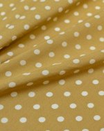 Штапель Редкий средний горох на бежевом, 1.42 м, вискоза-100%, пл.110 гр/м.кв.