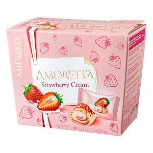 Конфеты MIESZKO AMORETTA Strawberry Cream 103г 1 уп.х 16 шт.
