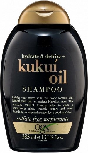 OGX® Шампунь для увлажнения и гладкости волос с маслом гавайского ореха (кукуи) 385 мл
