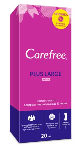 Carefree® Салфетки plus Large Fresh ароматизированные 20 шт