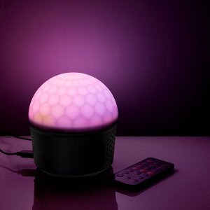 Luazon Lighting Световой прибор «Хрустальный шар» 10 см, динамик, AUX, свечение RGB, 220 В
