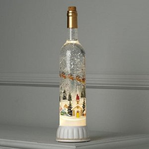 Фигура световая бутылка "Березы", 9х9х35 см, USB, музыка, Т/БЕЛЫЙ