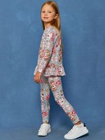 Лосины д/дев Juno AW20GJ510 Miss Pink рисунок