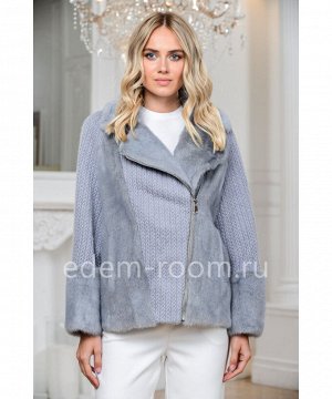 Норковая куртка - пончо на молнииАртикул: 1905-75-SR-N