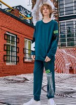 Джемпер (толстовка) д/мал Juno  CRAZY GETUP изумрудный/зеленый