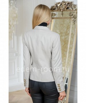Пиджак кожаный белого цветаАртикул: V-1902-55-SR