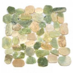 Каменная мозаика MS-9002-BC МРАМОР бело-зеленый круглый