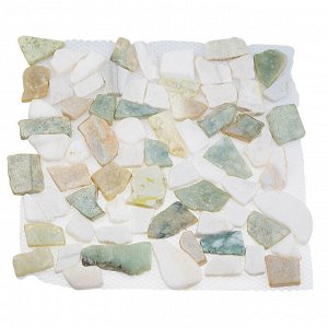Каменная мозаика MS-WB3 МРАМОР бело-зеленый квадратный