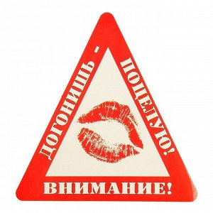 Авто-наклейка "Внимание! Догонишь-поцелую" (цена за 1 штуку)