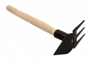 Рыхлитель комбинированный с деревяной ручкой РП-1 (Лепесток+Прямой зуб)