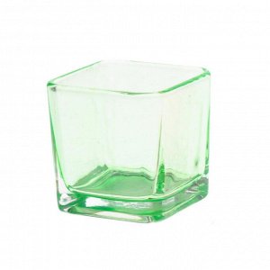 Подсвечник Кубик стекло 5*5см Зелёный Арт.666-А03