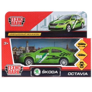 OCTAVIA-S ТМ Технопарк. Машина металл "SKODA OCTAVIA СПОРТ" 12см, открыв. двери, инерц. в кор. в кор.2*36шт