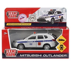 OUTLANDER-POLICE МАШИНА "ТЕХНОПАРК" МЕТАЛЛ. ИНЕРЦ. MITSUBISHI OUTLANDER ПОЛИЦИЯ 12СМ, ОТКРЫВ ДВЕРИ В КОР. вкор.2*36шт