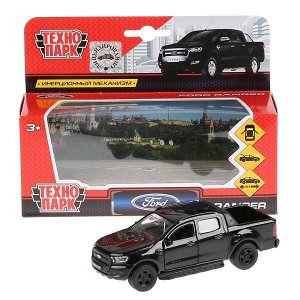 SB-18-09-FR-N(BL) Машина металл FORD ranger пикап черный 12см, открыв. двери, инерц. в кор. Технопарк в кор.2*24шт