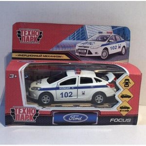 SB-16-45-P(W)-WB Машина металл FORD Focus полиция 12см, инерц., открыв.двери и багажник в кор. Технопарк в кор.2*24шт