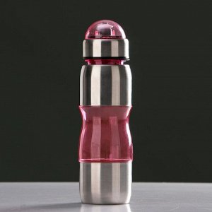 СИМА-ЛЕНД Бутылка для воды 650 мл, велосипедная, с поильником, 8 х 24.5 см, микс