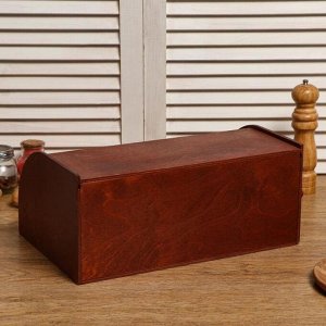 Хлебница деревянная "Буханка", прозрачный лак, цвет красное дерево, 38?24.5?16.5 см