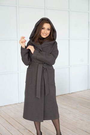 Пальто женское демисезонное 22950  (серый/к)
