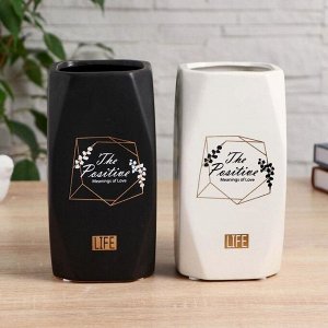 Керамическая ваза для цветов, сухоцветов «Грани», настольная, 8.5?9?17.5 см, МИКС