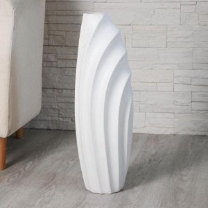 Ваза керамика напольная "Волны" 7х58 см, белый