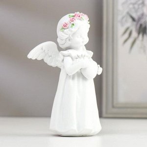 Сувенир полистоун "Белоснежный ангел-девочка с сердцем" МИКС 14,5х10х6 см