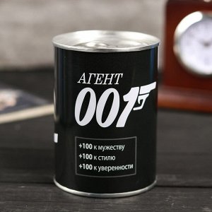 Сувенирная банка «Агент 007», внутри галстук-бабочка