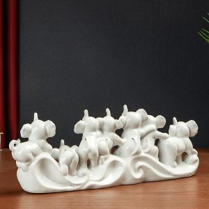 Сувенир керамика "Семь слонов - Любовь" 12,5х34х6,5 см