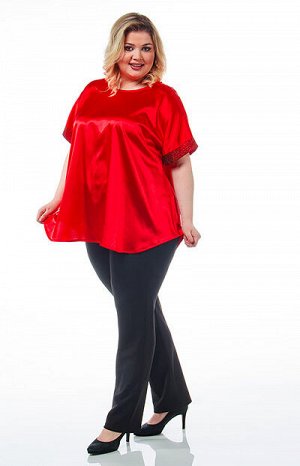 3066 блуза красный; Пэ/атлас; Шикарный выбор! Атласная блуза свободного покроя, слегка расширенная книзу. Элегантная отделка с блеском в тон цвета атласа. С брюками или юбкой – эффект гарантирован!
  