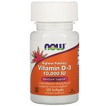 NOW Foods, высокоактивный витамин D3, 10 000 МЕ, 120 капсул