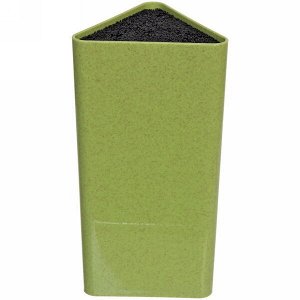 Подставка для ножей "Эко Лайф"" с черным наполнителем 22*10см треугольник зеленая