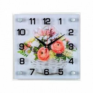 Часы настенные "21 Bek" 2525-016 "Корзина с цветами"