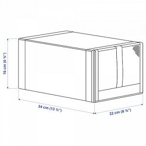 СКУББ Коробка для обуви, темно-серый 22x34x16 см, 4 шт