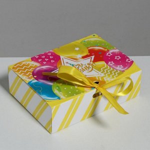 Складная коробка подарочная «С Днём рождения!», 16.5 ? 12.5 ? 5 см