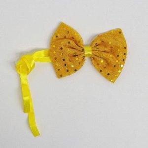 Карнавальная бабочка, с пайетками, цвет жёлтый