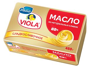 Масло сладкосливочное фасованное Viola, мдж 82%, 450г