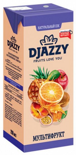«Djazzy», сок мультифруктовый, с мякотью