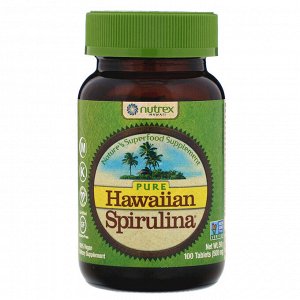 Nutrex Hawaii, Чистая Гавайская Спирулина, 500 мг, 100 таблеток