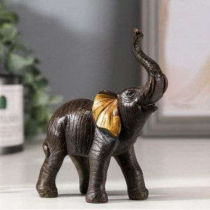 Сувенир полистоун "Слон африканский коричневый" золотые ушки 12х4,3х9,5 см