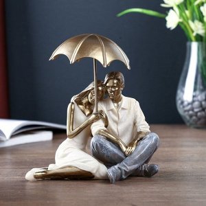 Сувенир полистоун романтика "Влюблённые под зонтом" 17х11,5х15 см