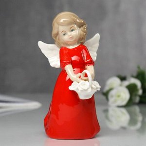 Сувенир "Ангел в красном платье" 15х7,5х7 см