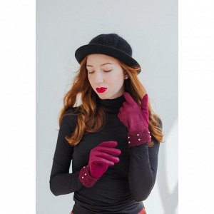 Перчатки женские, безразмерные, для сенсорных экранов, с утеплителем, цвет бордовый