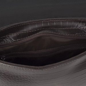 Сумка женская, отдел на молнии, наружный карман, регулируемый ремень, цвет коричневый