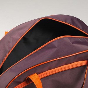 Сумка спортивная, отдел на молнии, 2 наружных кармана, длинный ремень, цвет коричневый/оранжевый
