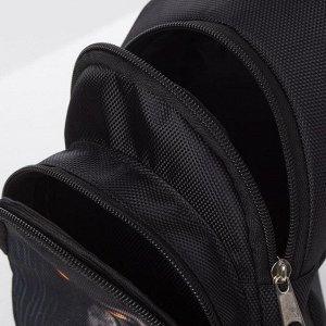 Рюкзак на одной лямке, отдел на молнии, наружный карман, регулируемый ремень, цвет чёрный