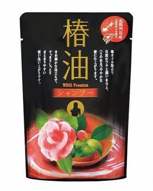 Восстанавливающий шампунь "Wins Premium Tsubaki Oil Shampoo" с маслом Камелии 370 г, мягкая упаковка