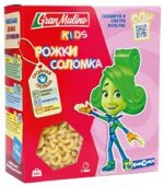Мак.изделие  (Фиксики) &quot;Рожки соломка&quot; Kids в/с &quot;Granmulino&quot;300г. 1/20, шт