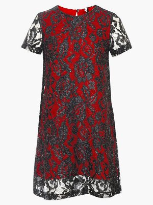 Платье коктейльное А-силуэта  Цвет:красный/черный
