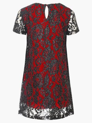 Платье коктейльное А-силуэта  Цвет:красный/черный