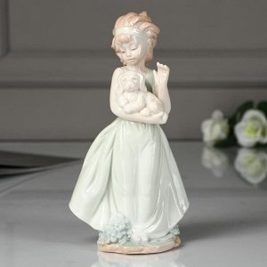 Сувенир керамика "Девочка с щенком в руках" 17х9,5х7 см
