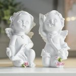 Сувенир полистоун &quot;Белоснежный ангел-купидон&quot; МИКС 10,3х5,5х6,2 см